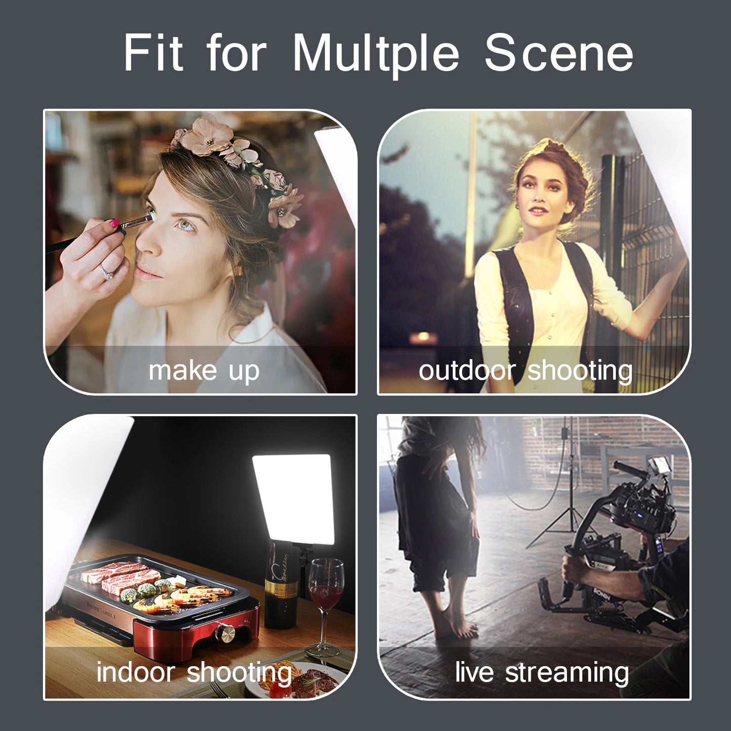 Luci LED per Video/Streaming - Kit Illuminazione con Treppiede per TikTok/Zoom