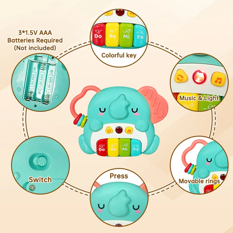 Pianoforte Bambini con Suoni Animali+ Luci - Giocattolo Musicale Educativo Regalo