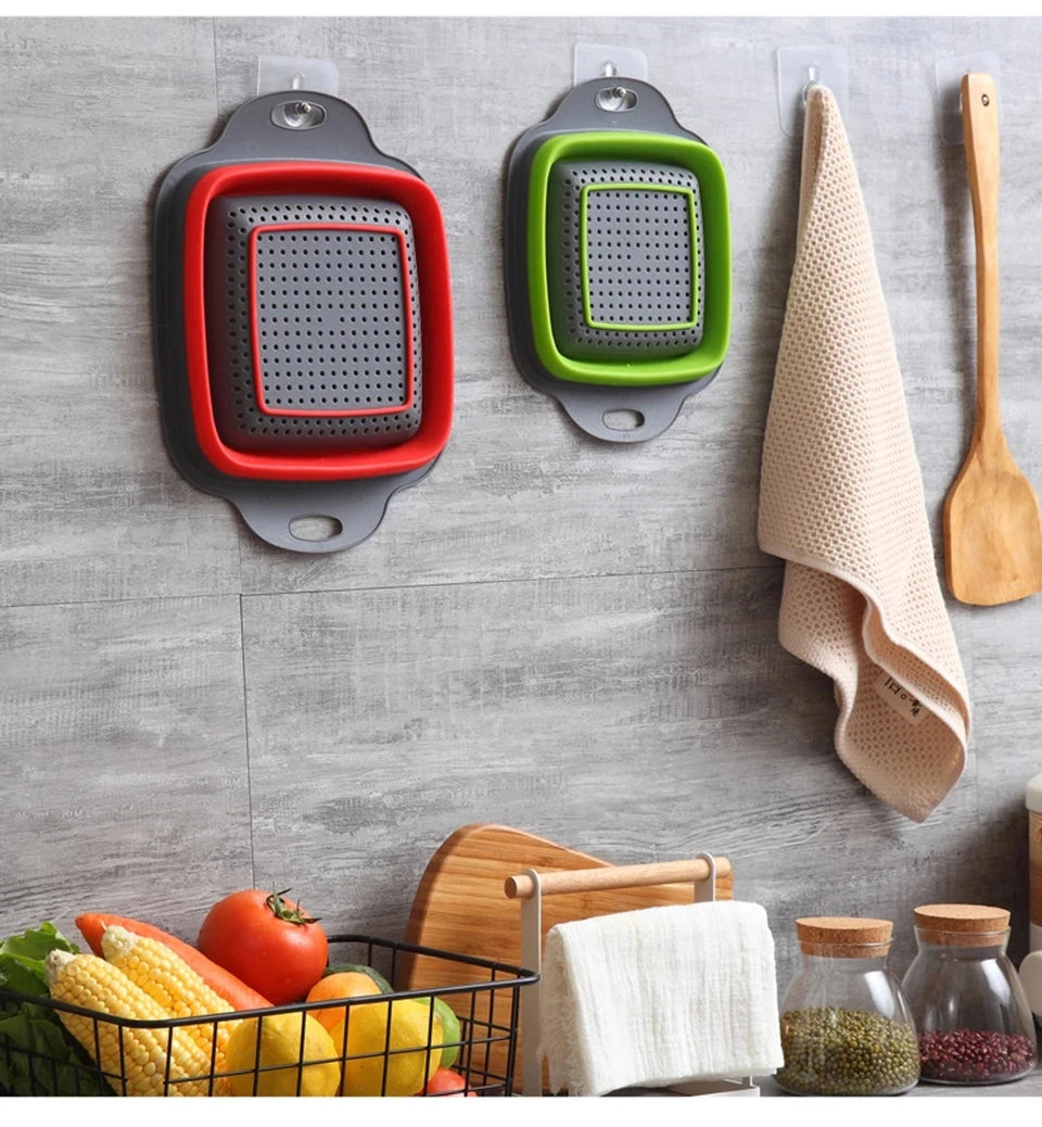 2 Colini Pieghevoli in Silicone - Scolapiatti & Frutta - Cucina Pratica