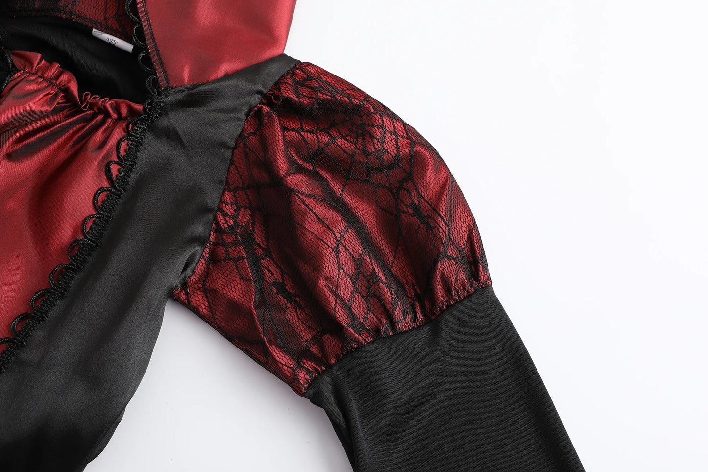 👻 Vestito Sposa Vampiro per Bambini - Maniche a Sbuffo, Stile Gotico con Fiocchi, Per Halloween e Feste!