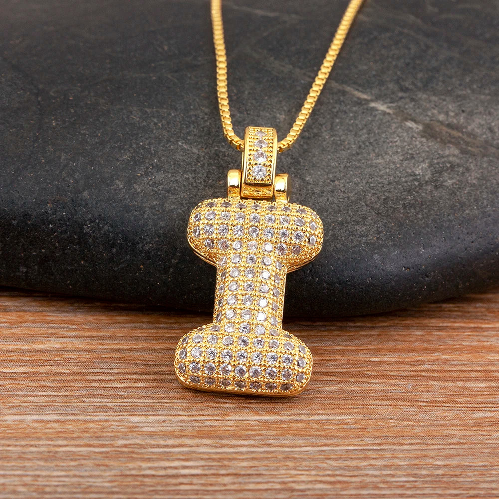 Collana regolabile con lettera scintillante A-Z Design unisex