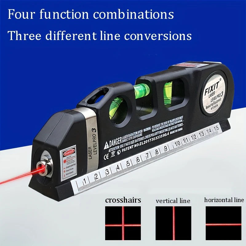 Livello Laser a Linee Crociate | Kit Multiuso con Nastro Metrico 8 Piedi | per Allineamento e Misurazione