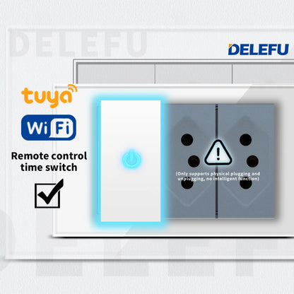 ⚡ Presa Muro Smart DELEFU - Vetro Temperato Bianco, USB Type-C, Ricarica Rapida 20W, Compatibile con Schuko Italia