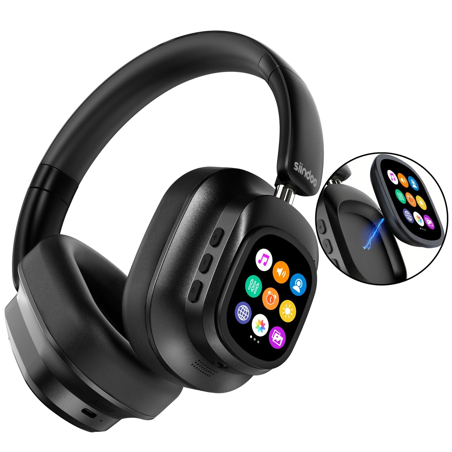 Cuffie con Schermo Touch JH-ANC930Plus - Cancellazione Rumore Ibrida, Schermo LED, Bluetooth 5.3