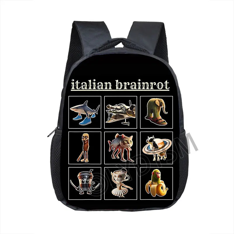 🎒 Zaino Brainrot Italiano - Tralalero Tralalà! Per Bambini 2-4 Anni