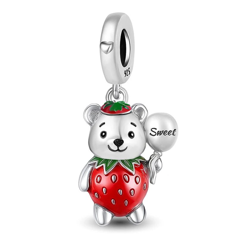 Perline Braccialetto 925 Argento Sterling | Charm Cane, Farfalla, Polpo | Gioielli Fai Da Te