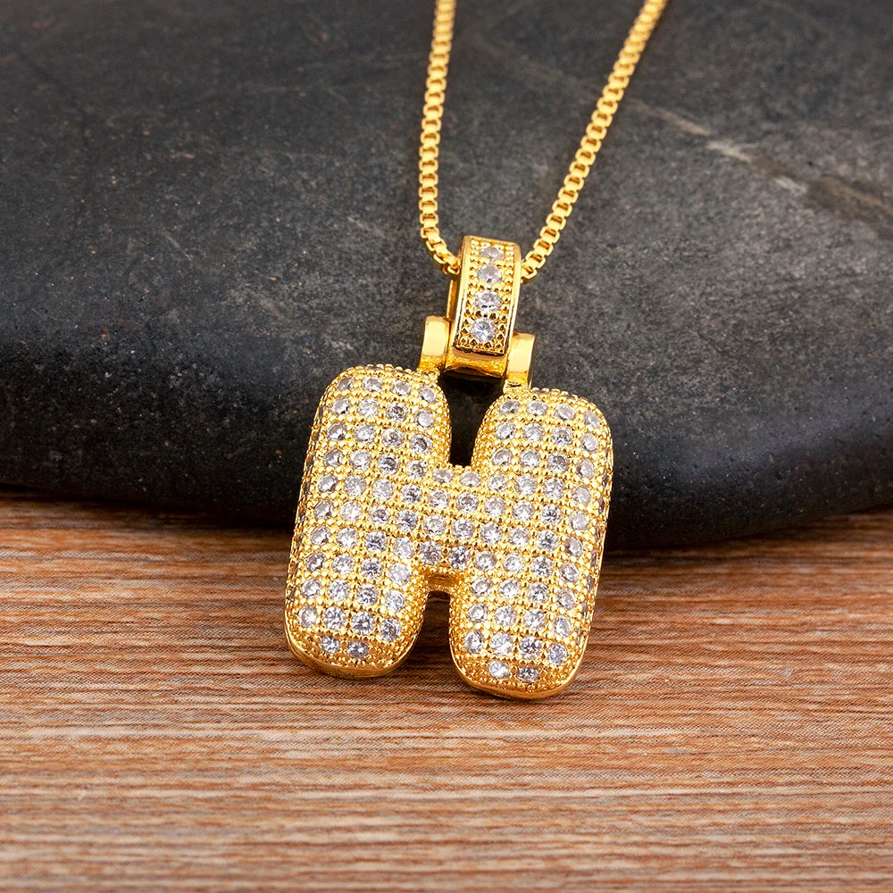 Collana regolabile con lettera scintillante A-Z Design unisex