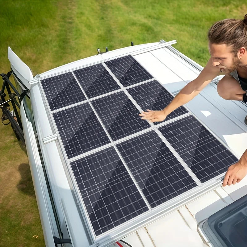 Pannello Solare 60W 12V Portatile USB Policristallino Campeggio Casa