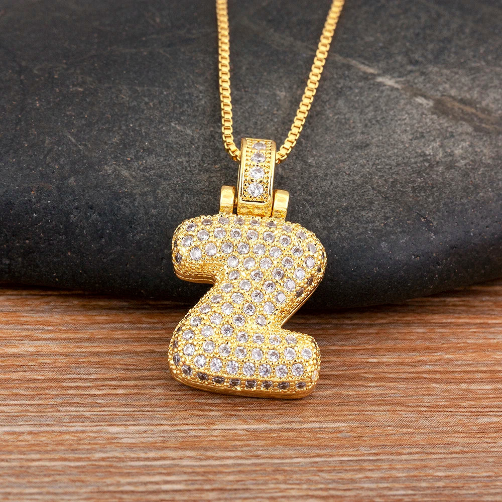 Collana regolabile con lettera scintillante A-Z Design unisex