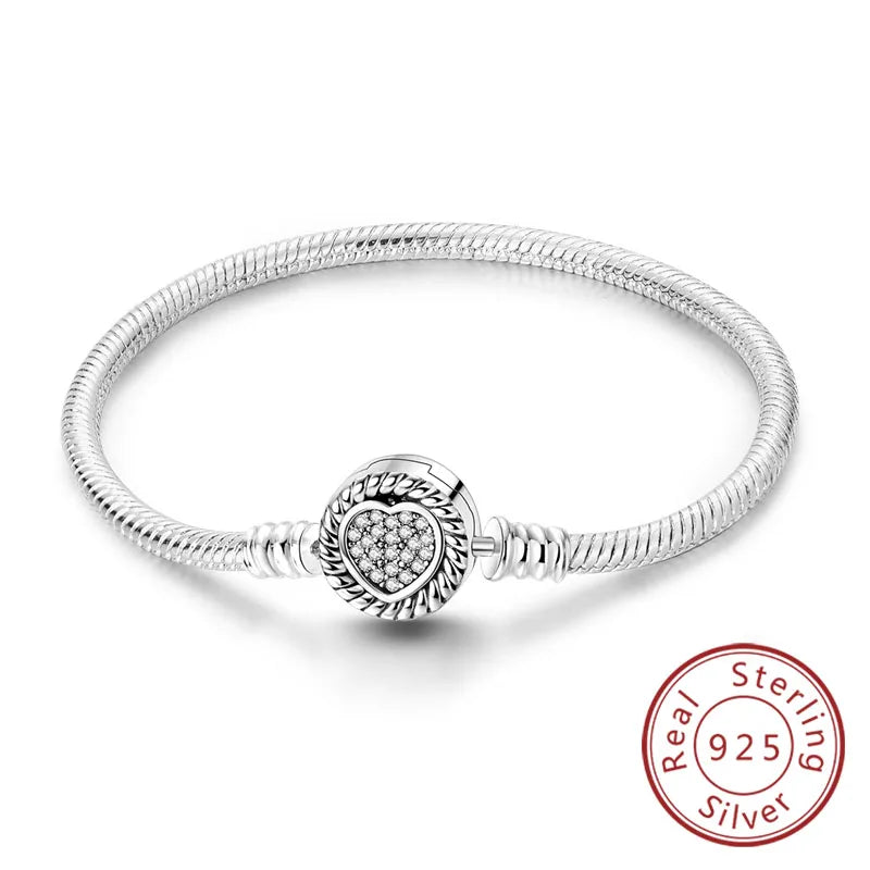 Bracciale in Argento 925 - Cuori con Zirconi, Regalo Perfetto per Donne, Gioiello Elegante e Personale
