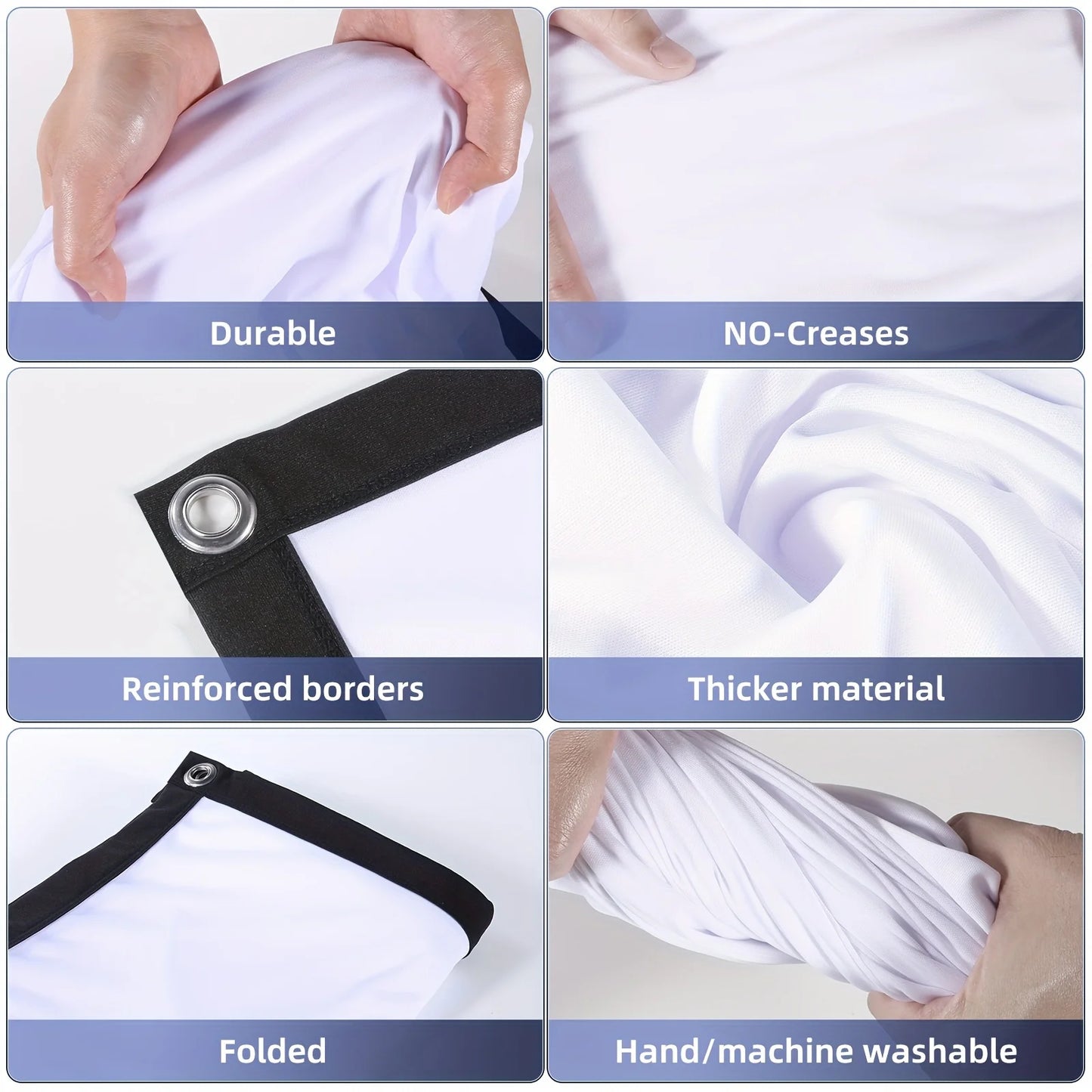 🎥 Schermo Proiezione Portatile 60-150 Pollici | Antirughe & Leggero | Per Casa, Giardino e Viaggi | 16:9 HD | Frontale/Posteriore