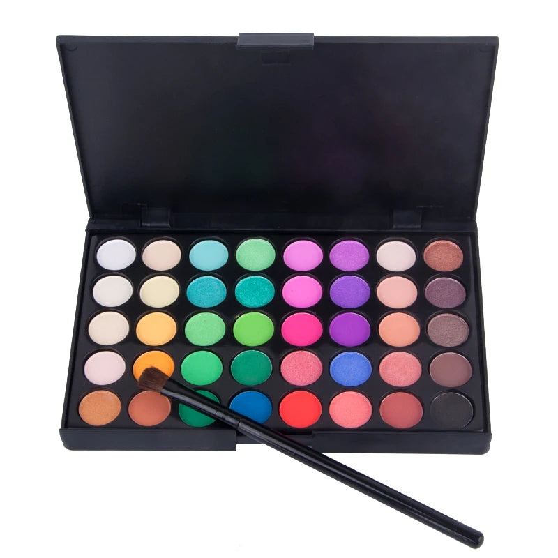 Palette Ombretti 40 Colori - Opachi & Lucidi, Terre Naturali - Trucco  a Lunga Durata, Antisbavature