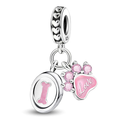 Perline Braccialetto 925 Argento Sterling | Charm Cane, Farfalla, Polpo | Gioielli Fai Da Te