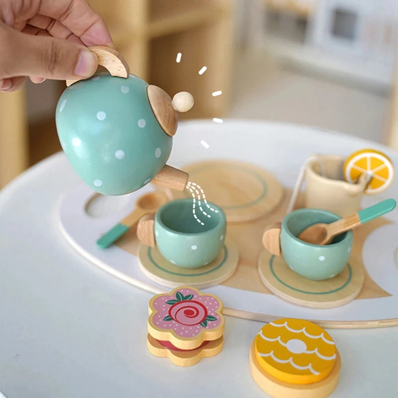 ☕ Set Tè Pomeridiano in Legno per Bambini – Gioco di Ruolo Princess Tea Party!
