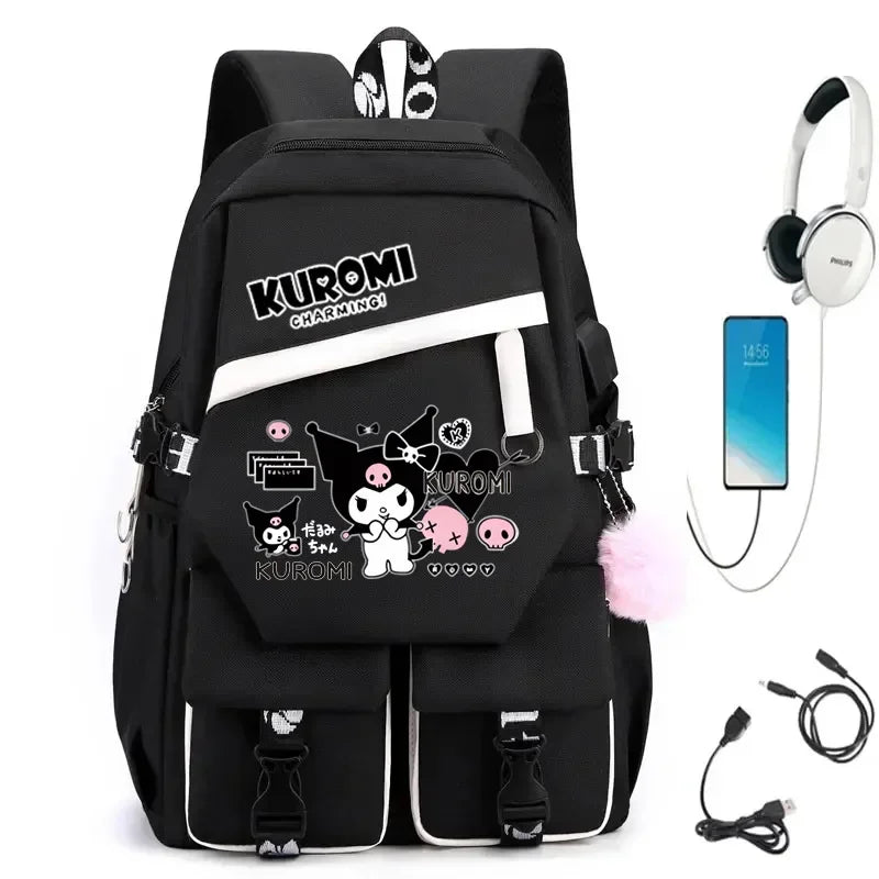 🎀 Zaino Kuromi & My Melody Scuola Portapranzo Astuccio