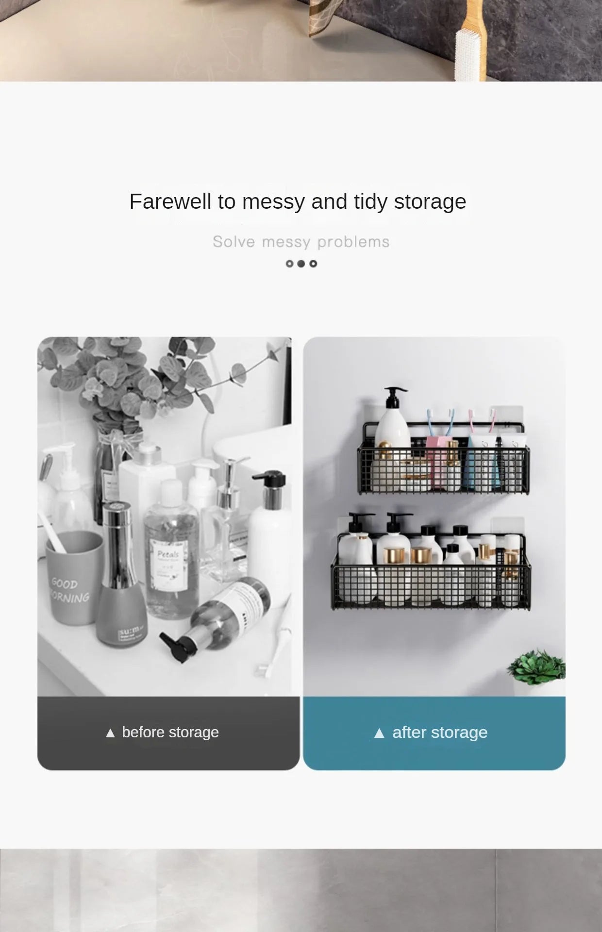 Scaffale Parete Adesivo - Per Cucina, Bagno - No Fori, Porta Oggetti