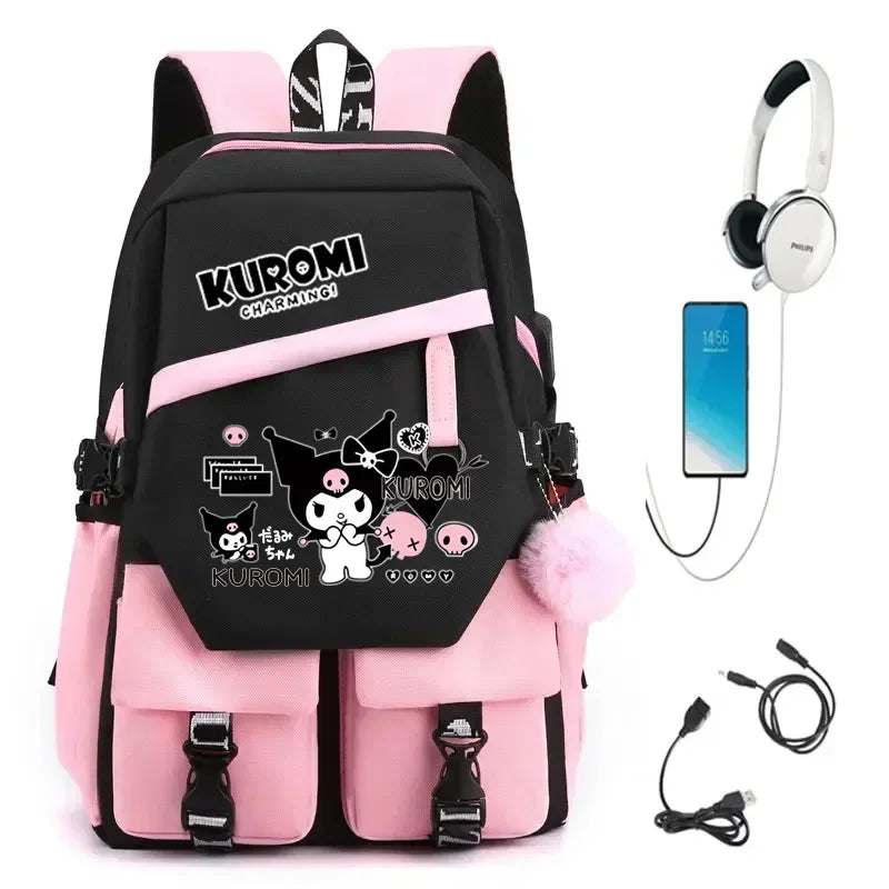 🎀 Zaino Kuromi & My Melody Scuola Portapranzo Astuccio