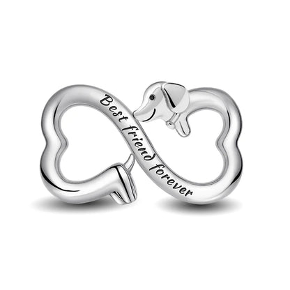 Perline Braccialetto 925 Argento Sterling | Charm Cane, Farfalla, Polpo | Gioielli Fai Da Te