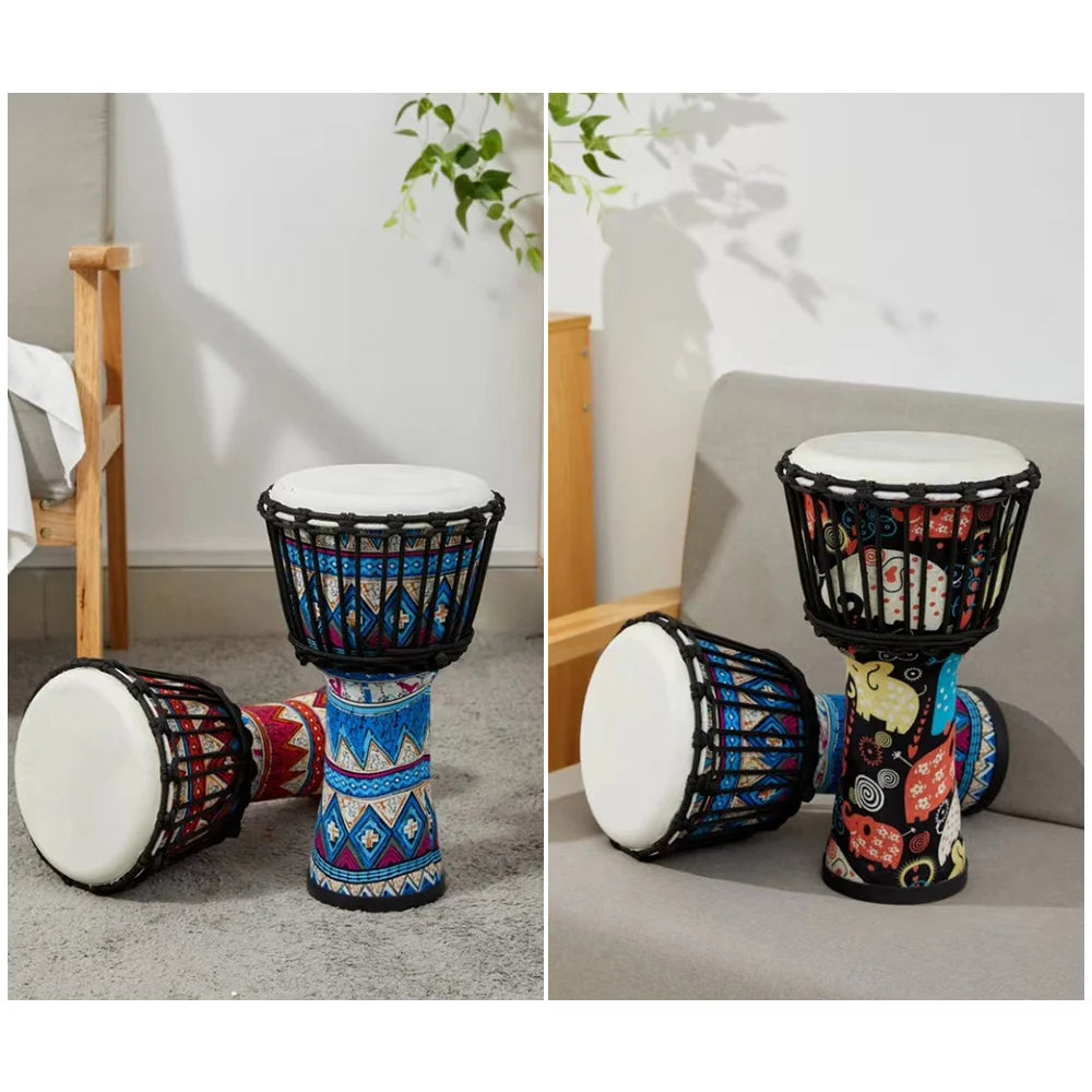Djembe Africano 8'' Portatile - Tamburo a Mano con Motivi Colorati 🎵
