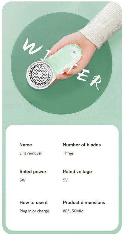 Rasoio Levapelucchi Elettrico Ricaricabile 3-in-1 - Rimozione Professionale di Pelucchi, Palline e Fibre da Tessuti!