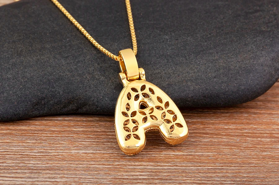 Collana regolabile con lettera scintillante A-Z Design unisex