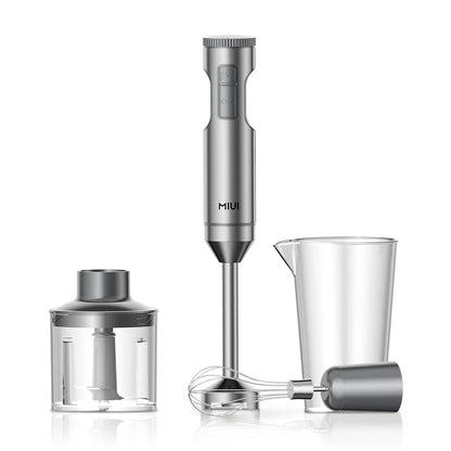 Frullatore a Immersione 1000W 4-in-1 | Lame Acciaio, Frusta, Bicchiere 700ml+500ml