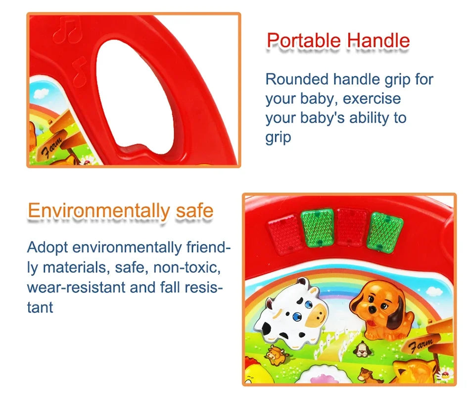 Pianoforte Bambini con Suoni Animali+ Luci - Giocattolo Musicale Educativo Regalo