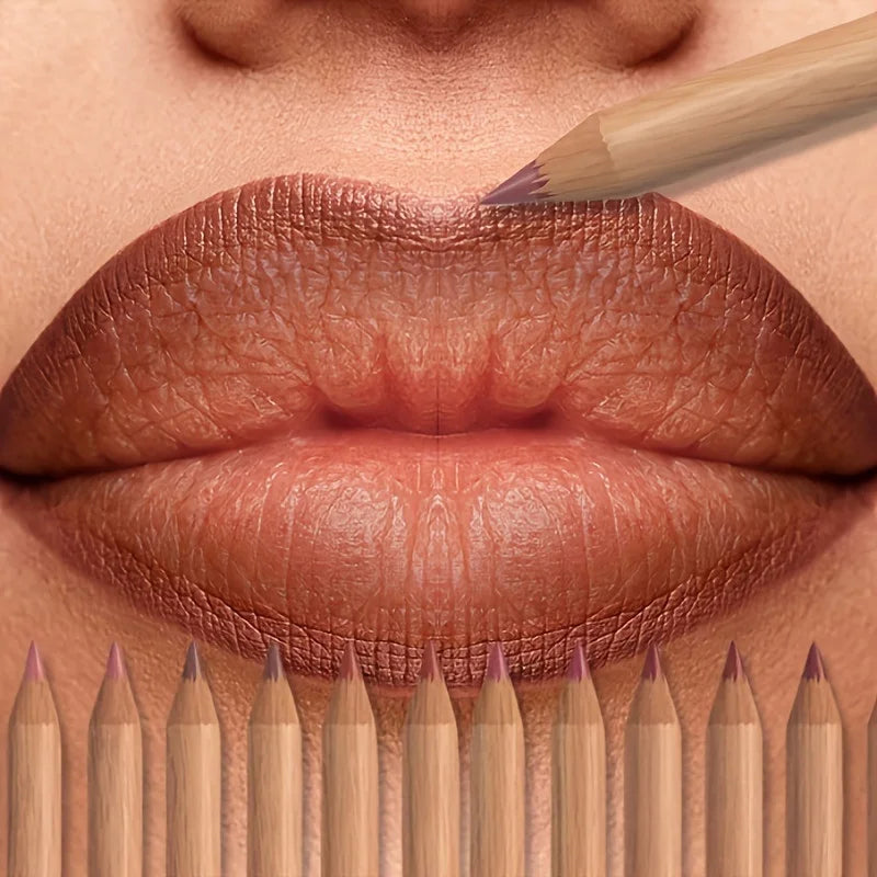 Set da 6 Matite Labbra Effetto Vellutato - Contorno Perfetto e Lunga Tenuta