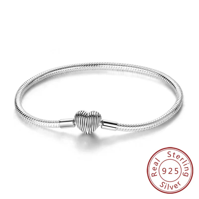 Bracciale in Argento 925 - Cuori con Zirconi, Regalo Perfetto per Donne, Gioiello Elegante e Personale