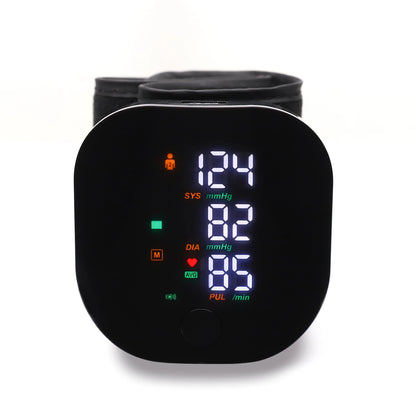 Misuratore Pressione da Polso Ricaricabile con Voce | Tensione 2x99 Memorie, Display LED, per Casa e Viaggio