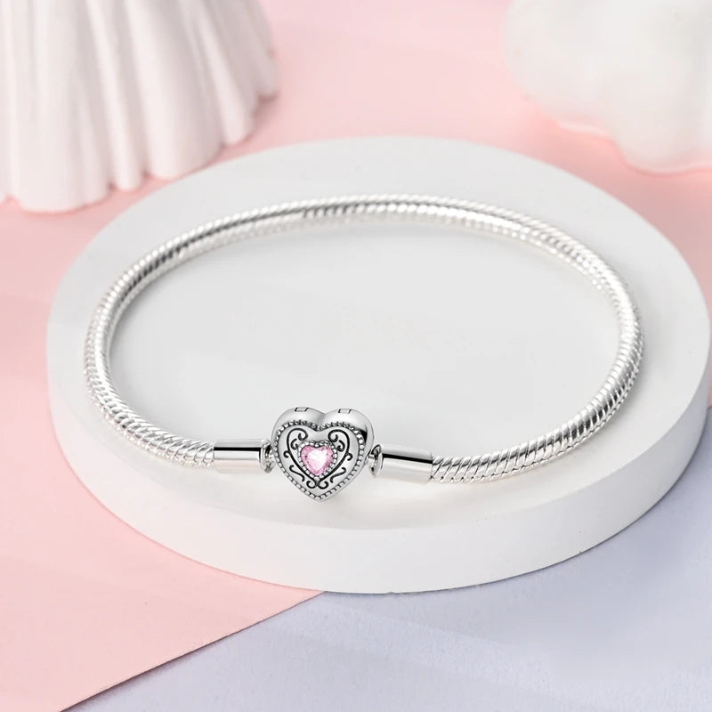 Bracciale in Argento 925 - Cuori con Zirconi, Regalo Perfetto per Donne, Gioiello Elegante e Personale