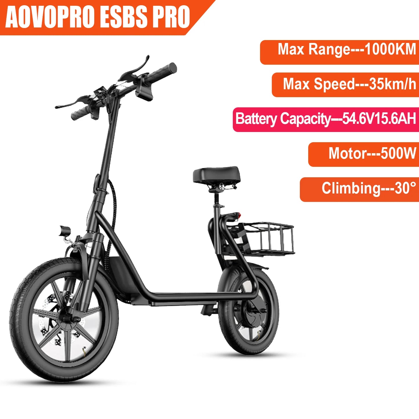 Scooter Elettrico ESBSPRO - 500W  100KM Autonomia  35km/h