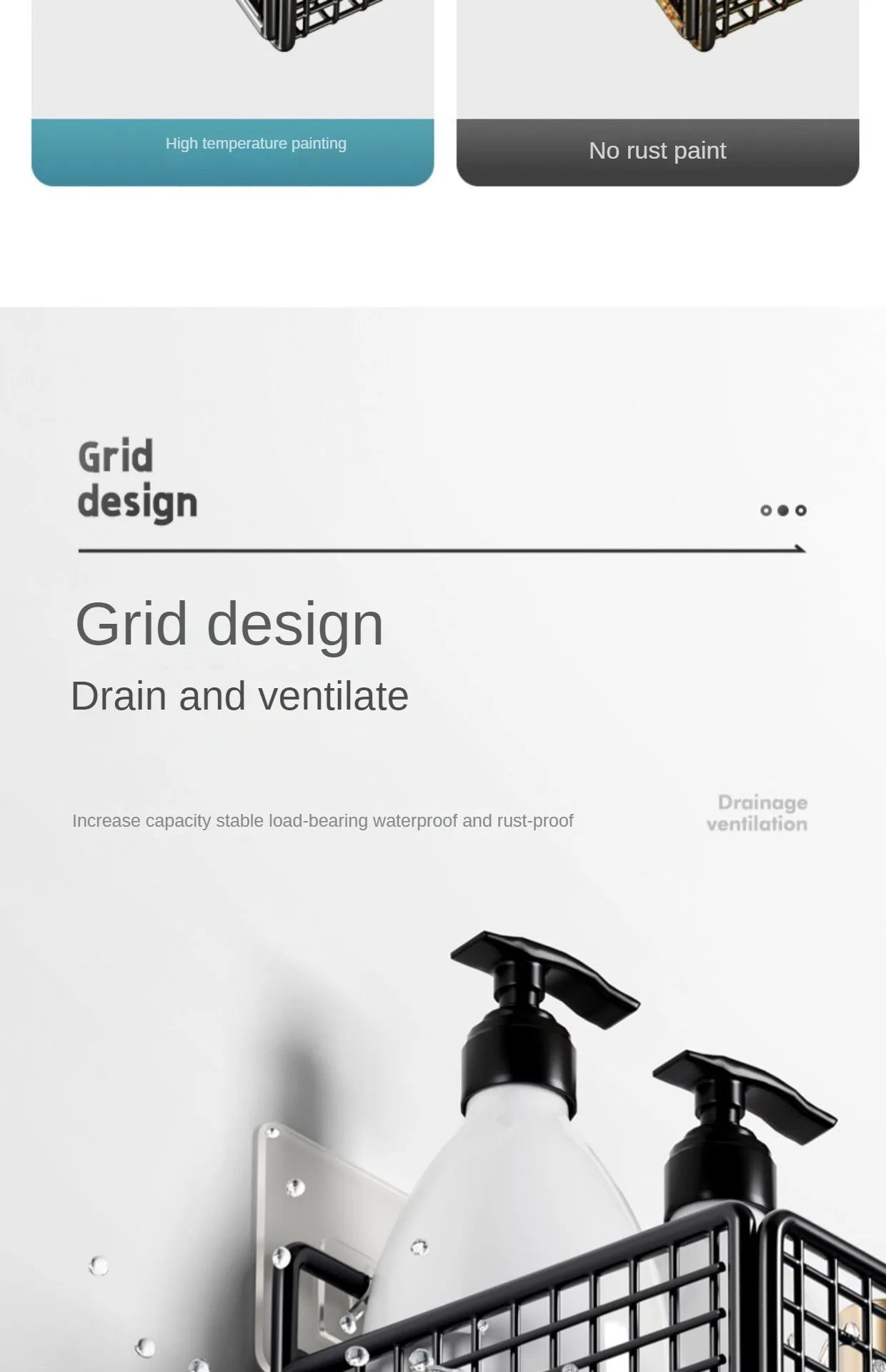 Scaffale Parete Adesivo - Per Cucina, Bagno - No Fori, Porta Oggetti