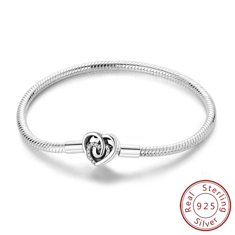 Bracciale in Argento 925 - Cuori con Zirconi, Regalo Perfetto per Donne, Gioiello Elegante e Personale