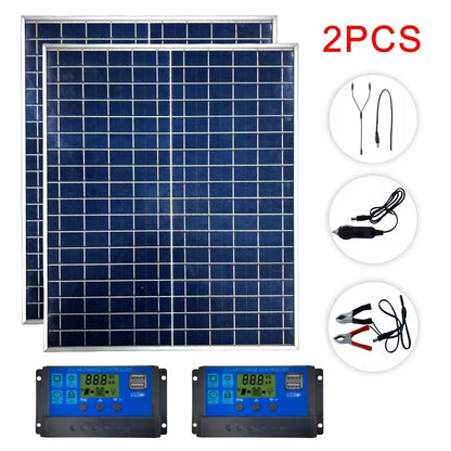 Pannello Solare 500W/1000W 12V - IP65 Impermeabile con Controller 100A e USB