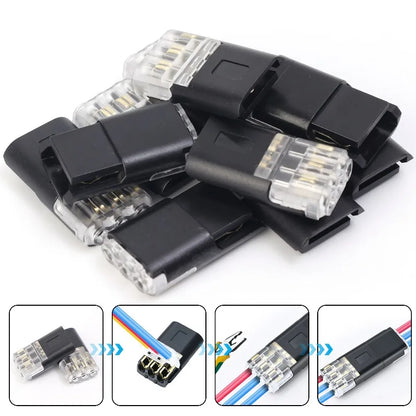 Connettori Rapidi LED D3 | Senza Saldatura e Spelatura | a 3 Fili Ingresso/Uscita | per Collegamenti Elettrici Veloce