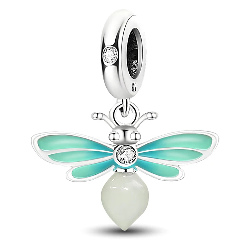 Perline Braccialetto 925 Argento Sterling | Charm Cane, Farfalla, Polpo | Gioielli Fai Da Te