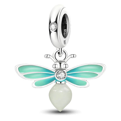 Perline Braccialetto 925 Argento Sterling | Charm Cane, Farfalla, Polpo | Gioielli Fai Da Te