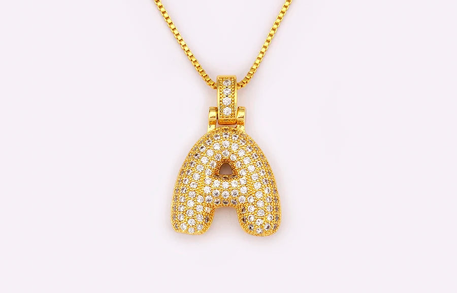 Collana regolabile con lettera scintillante A-Z Design unisex