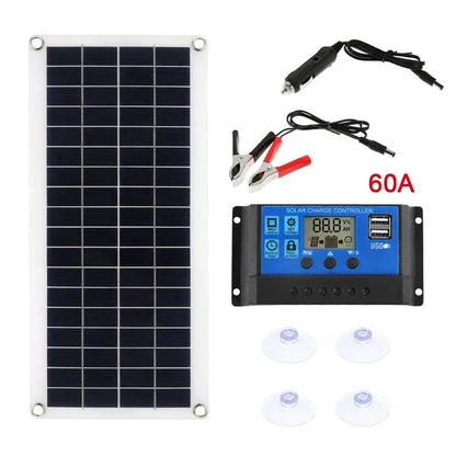 Pannello Solare 1000W 12V con Regolatore 60A| Carica Telefono Camper Auto USB