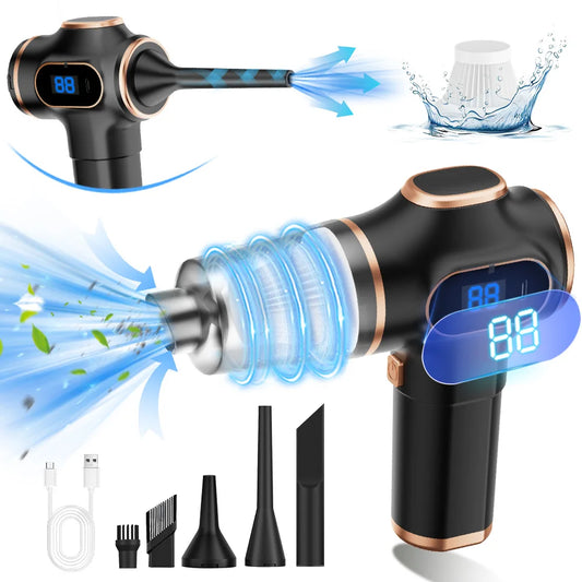 Aspirapolvere & Soffiatore Wireless Auto/Casa ABS 130W | Potente Pulitore per Auto, Divano, Ufficio, Tappeti | Macchina Ricaricabile per la Casa