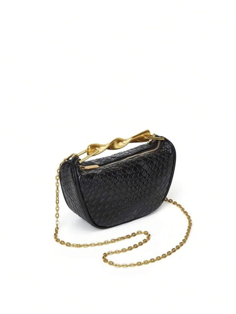 Borsa a secchiello in paglia da donna mezza luna