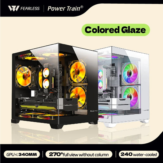 💎 Power Train Case PC - Vetro Colorato, Vista  270°, Supporto Water Cooler 240mm
Design unico e panoramico! Perfetto per gaming e setup stilosi. 🌊🖥️