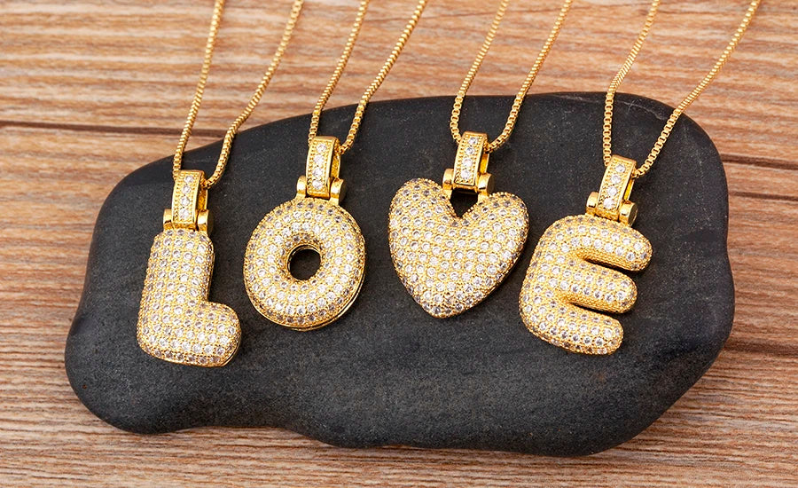 Collana regolabile con lettera scintillante A-Z Design unisex