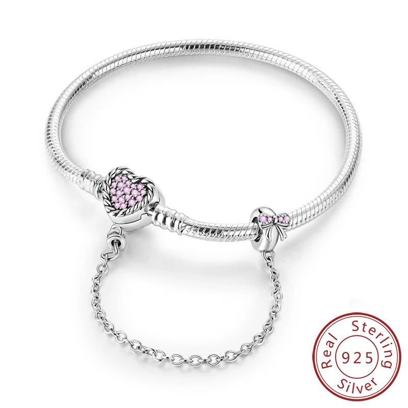 Bracciale in Argento 925 - Cuori con Zirconi, Regalo Perfetto per Donne, Gioiello Elegante e Personale