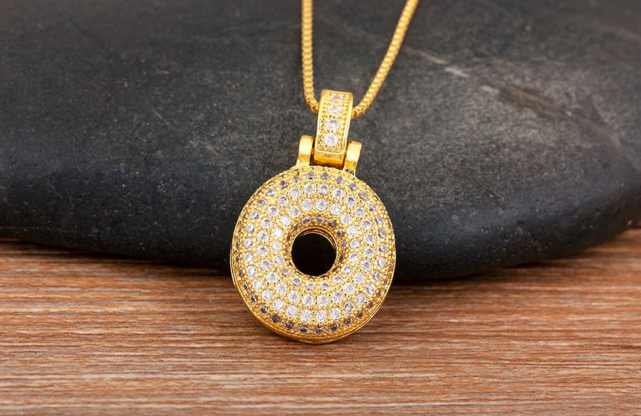 Collana regolabile con lettera scintillante A-Z Design unisex