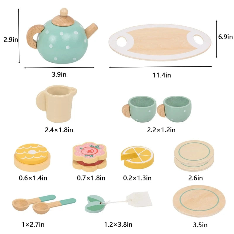 ☕ Set Tè Pomeridiano in Legno per Bambini – Gioco di Ruolo Princess Tea Party!