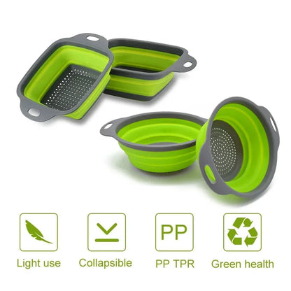 2 Colini Pieghevoli in Silicone - Scolapiatti & Frutta - Cucina Pratica