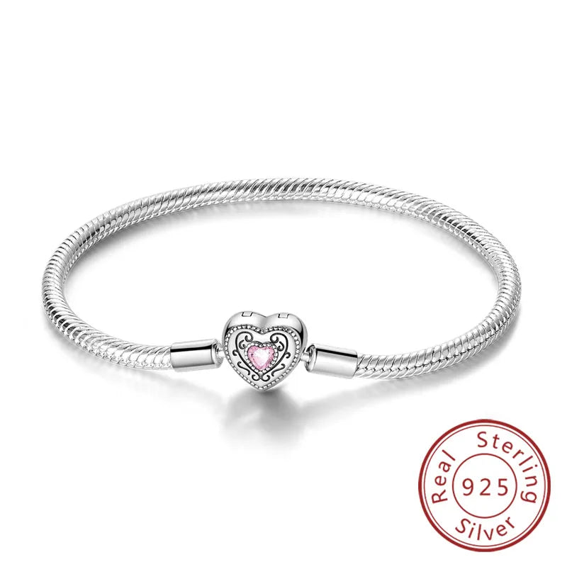 Bracciale in Argento 925 - Cuori con Zirconi, Regalo Perfetto per Donne, Gioiello Elegante e Personale