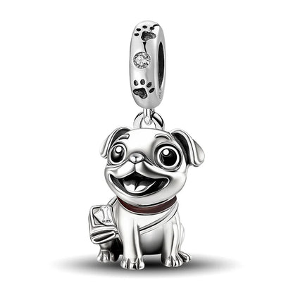 Perline Braccialetto 925 Argento Sterling | Charm Cane, Farfalla, Polpo | Gioielli Fai Da Te